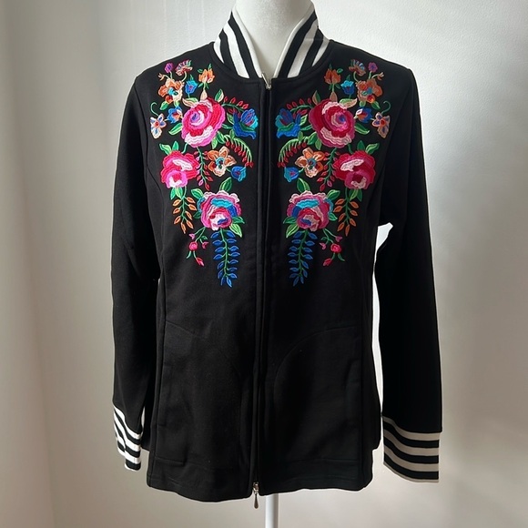 Linea by Louis Dell’Olio floral embroidered bomber jacket - Picture 1 of 6
